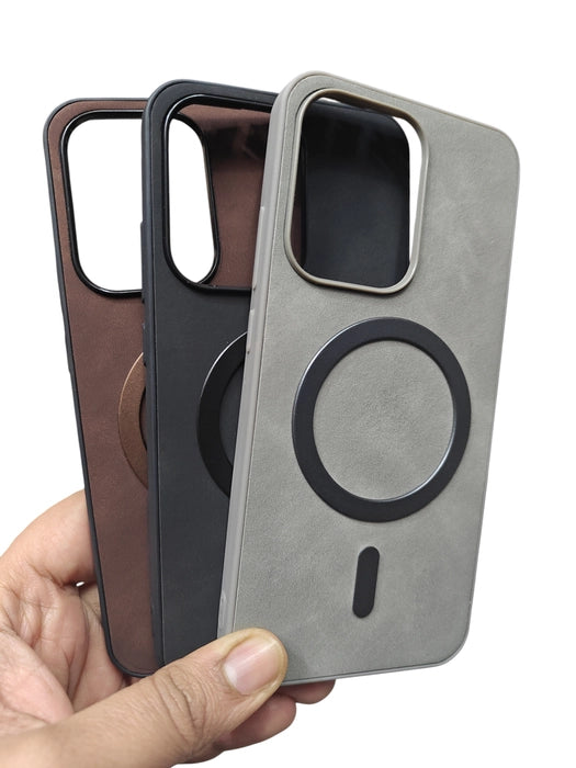 Oppo Reno 13 5G Magsafe Premium Quality Leather ( Side Soft, Back Hard ) Back Cover Case - Royal Star