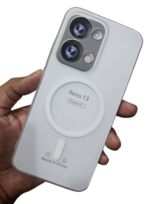 Oppo Reno 13 5G Premium Quality Magsafe Matte Hard Plastic Back Cover Case