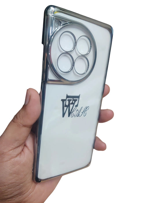 OnePlus 12R 5G Premium Quality Hard Plastic Transparent Side Chrome Back Cover Case