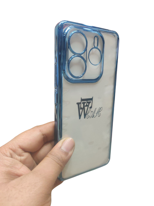 Xiaomi Redmi Note 14 5G Premium Quality Hard Plastic Transparent Side Chrome Back Cover Case