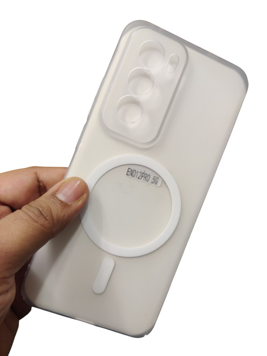 Oppo Reno 12 Pro 5G Premium Quality Magsafe Matte Hard Plastic Back Cover Case