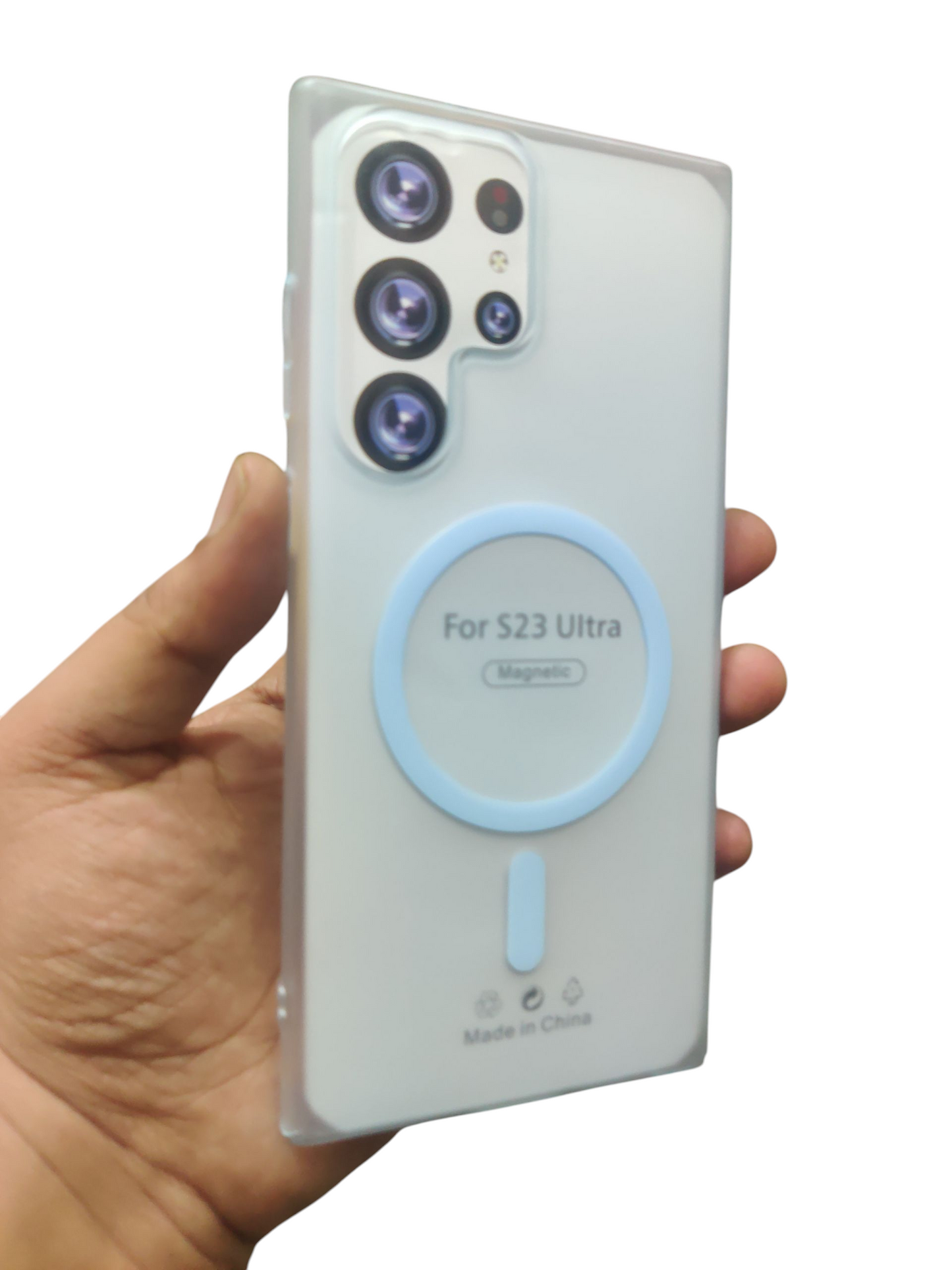 Samsung S23 Ultra 5G Premium Quality Magsafe Matte Hard Plastic Back Cover Case - Royal Star