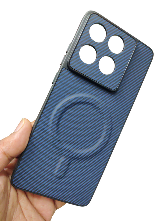 Motorola Moto Edge 60 Stylus Premium Quality Carbon Leather Magsafe Hard Back Cover Case