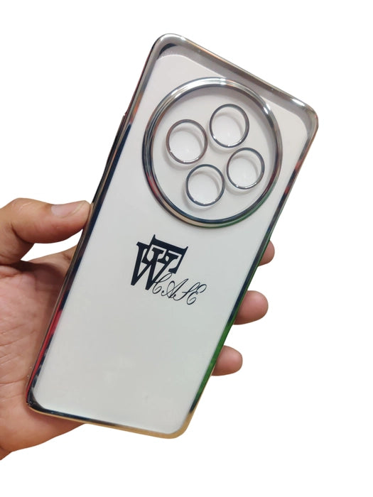 Oppo F27 5G Premium Quality Hard Plastic Transparent Side Chrome Back Cover Case - Royal Star