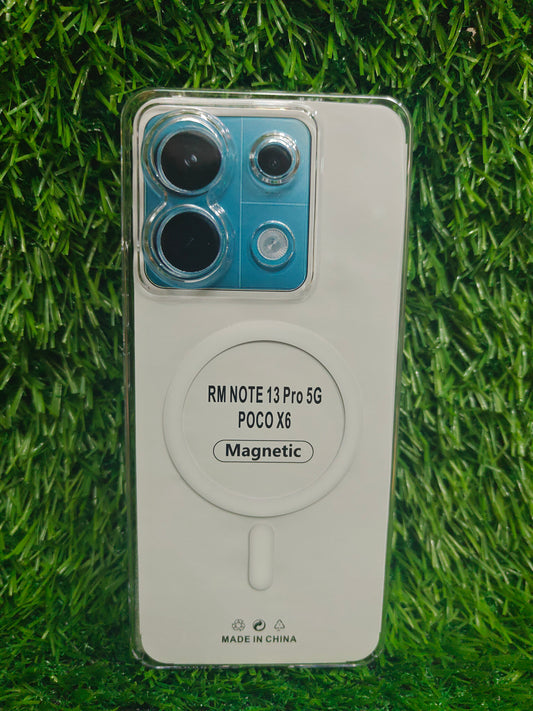 Xiaomi Redmi Note 13 Pro / Poco X6 5G Anti Yellow Premium Quality Magsafe Crystal Clear Hard Plastic Back Cover Case