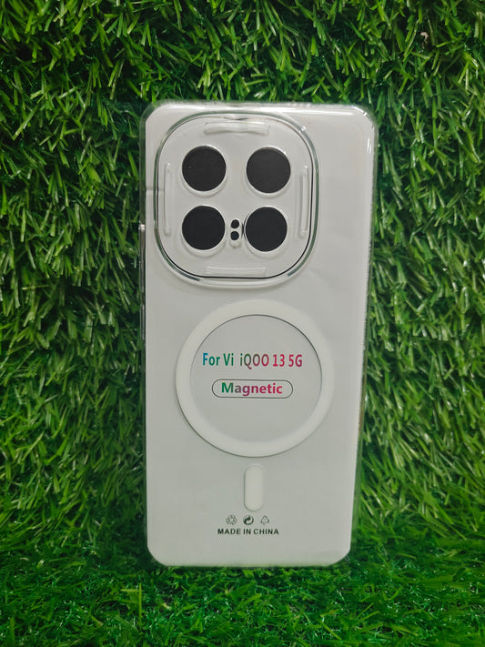 iQOO 13 5G Anti Yellow Premium Quality Magsafe Crystal Clear Hard Plastic Back Cover Case