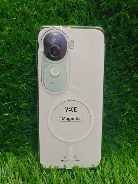 Vivo V40E / iQOO Z9s 5G Anti Yellow Premium Quality Magsafe Crystal Clear Hard Plastic Back Cover Case - Royal Star