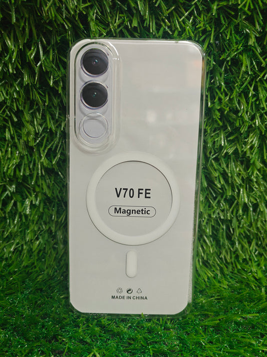Vivo V70FE / V70 FE 5G Anti Yellow Premium Quality Magsafe Crystal Clear Hard Plastic Back Cover Case