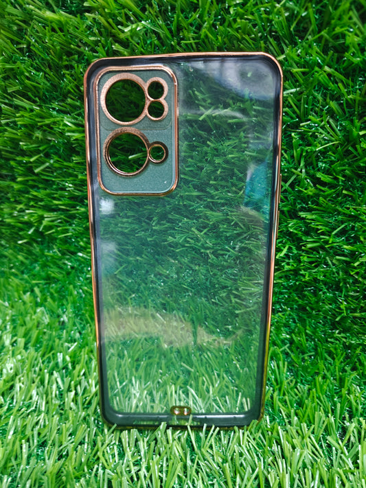 Oppo Reno 7 Pro 5G Premium Quality Transparent + Side Chrome Soft Silicon Back Cover Case