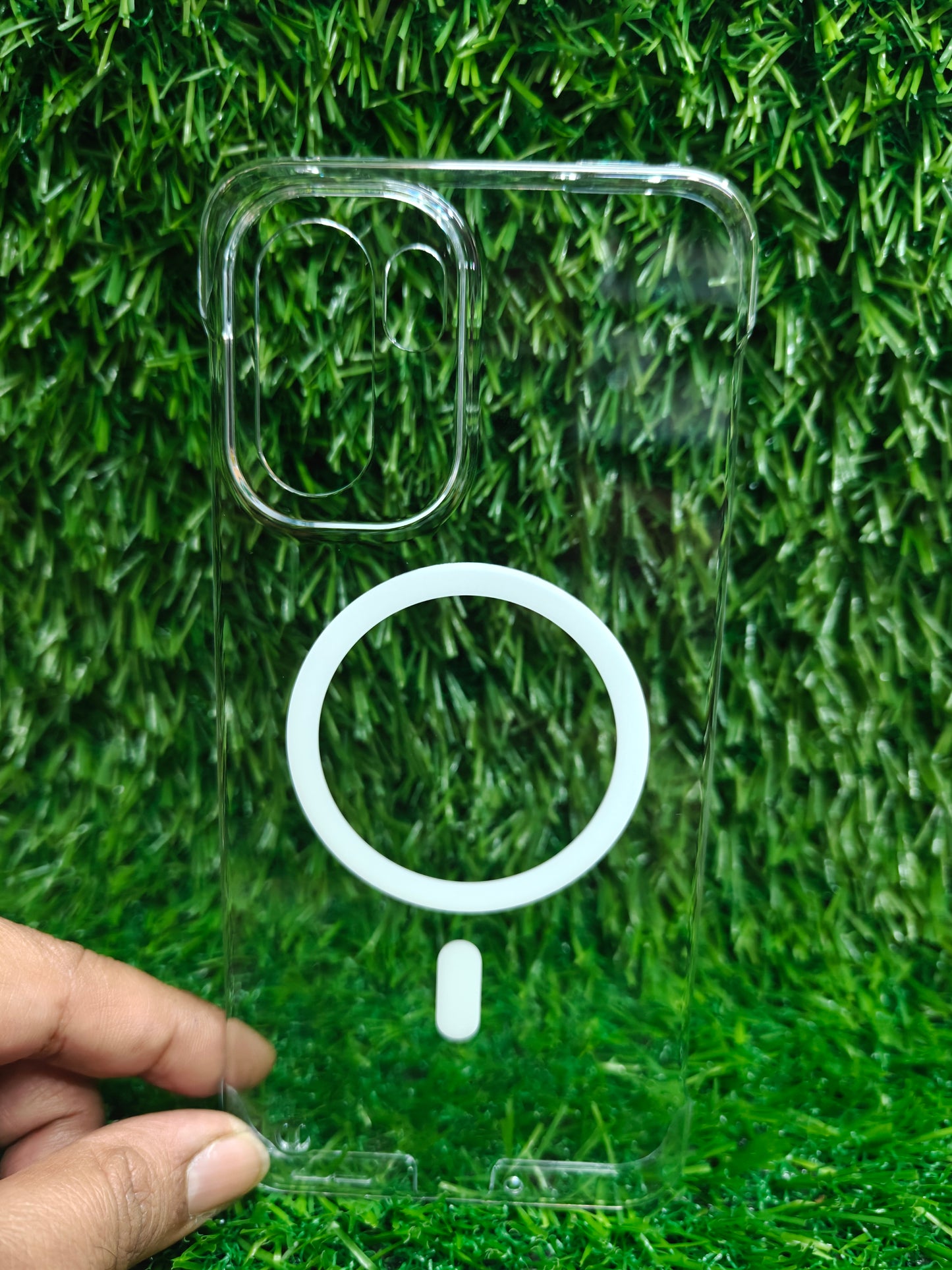 OnePlus 15R 5G Side Frameless Anti Yellow Premium Magsafe Crystal Clear Hard Plastic Back Cover Case