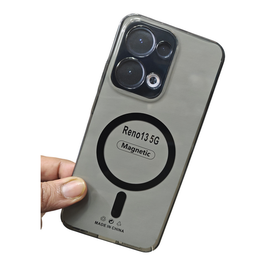 Oppo Reno 13 5G Anti Yellow Premium Quality Magsafe Crystal Clear Hard Plastic Back Cover Case - Royal Star