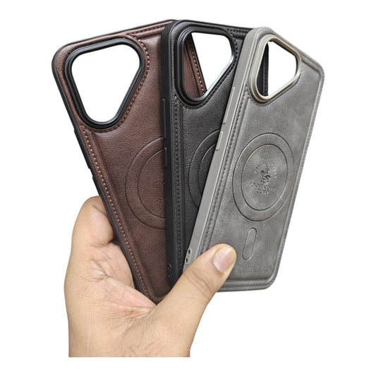 Tecno Pova Curve 2 / Pova Curve2 5G Magsafe Premium Quality Leather ( Side Soft, Back Hard ) Back Cover Case