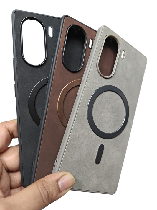 Vivo V29E 5G Magsafe Premium Quality Leather ( Side Soft, Back Hard ) Back Cover Case - Royal Star