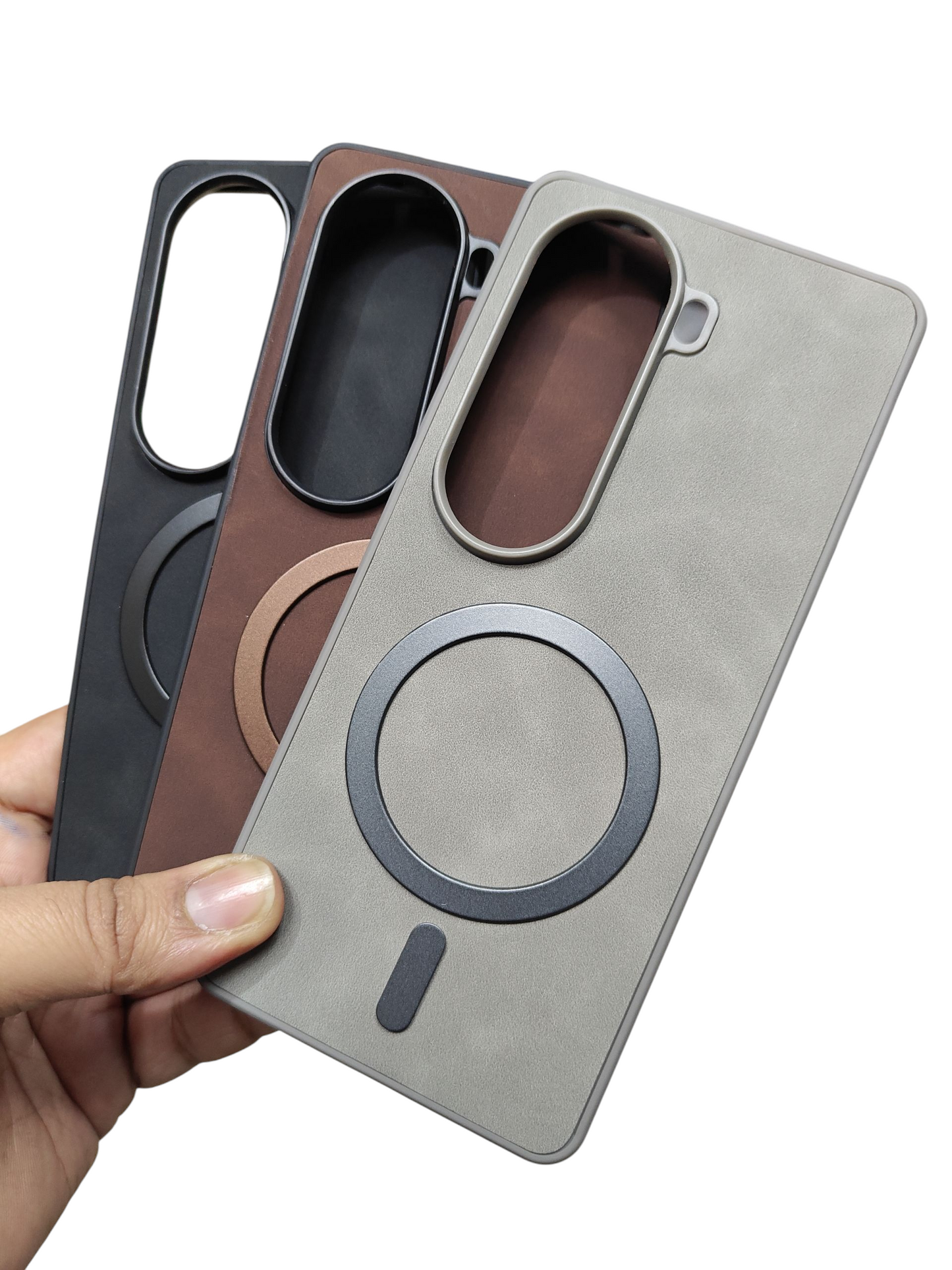 Vivo V40E / iQOO Z9s 5G Magsafe Premium Quality Leather ( Side Soft, Back Hard ) Back Cover Case - Royal Star