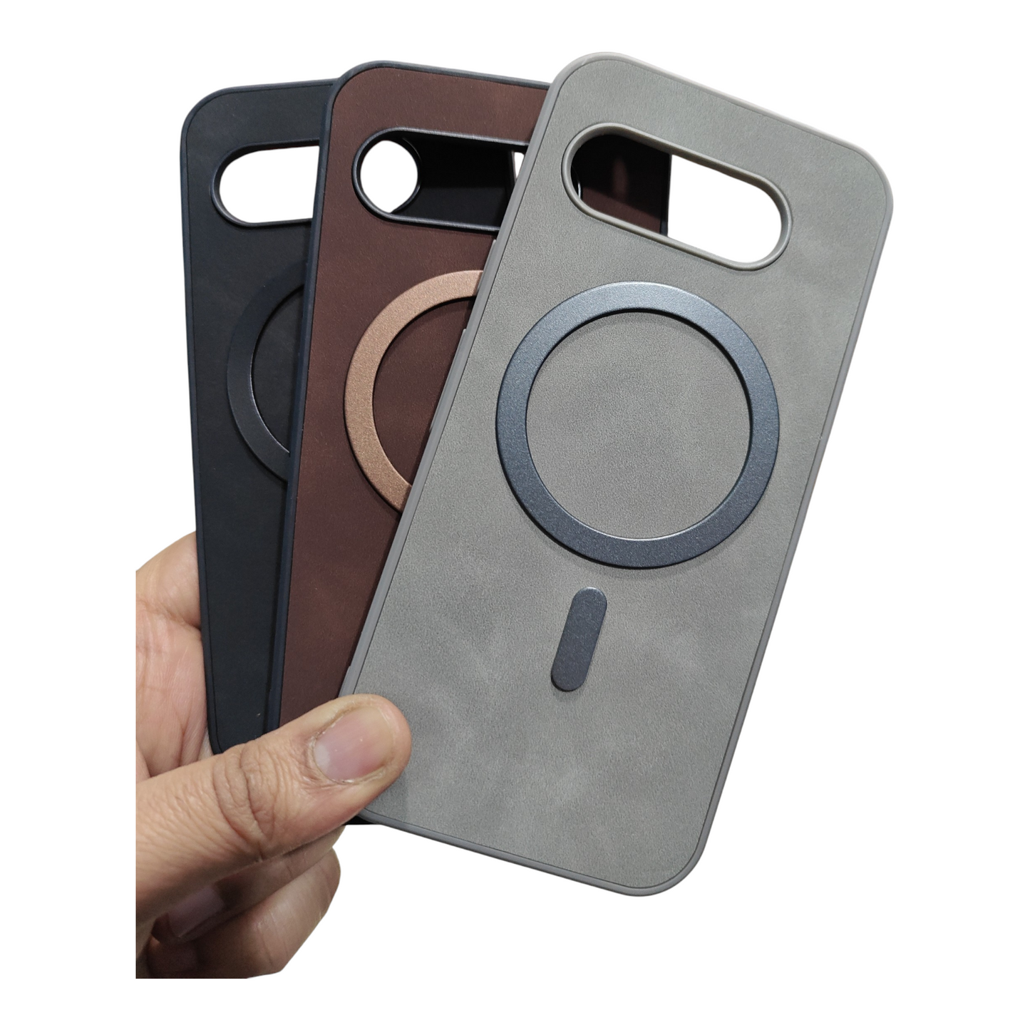 Google Pixel 9A 5G Magsafe Premium Quality Leather ( Side Soft, Back Hard ) Back Cover Case - Royal Star