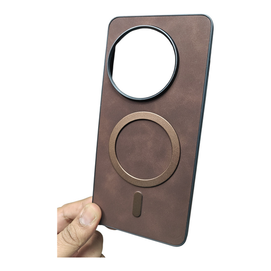 OnePlus 13 5G Magsafe Premium Quality Leather ( Side Soft, Back Hard ) Back Cover Case