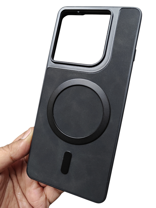 Motorola Moto Edge 60 Pro 5G Magsafe Premium Quality Leather ( Side Soft, Back Hard ) Back Cover Case