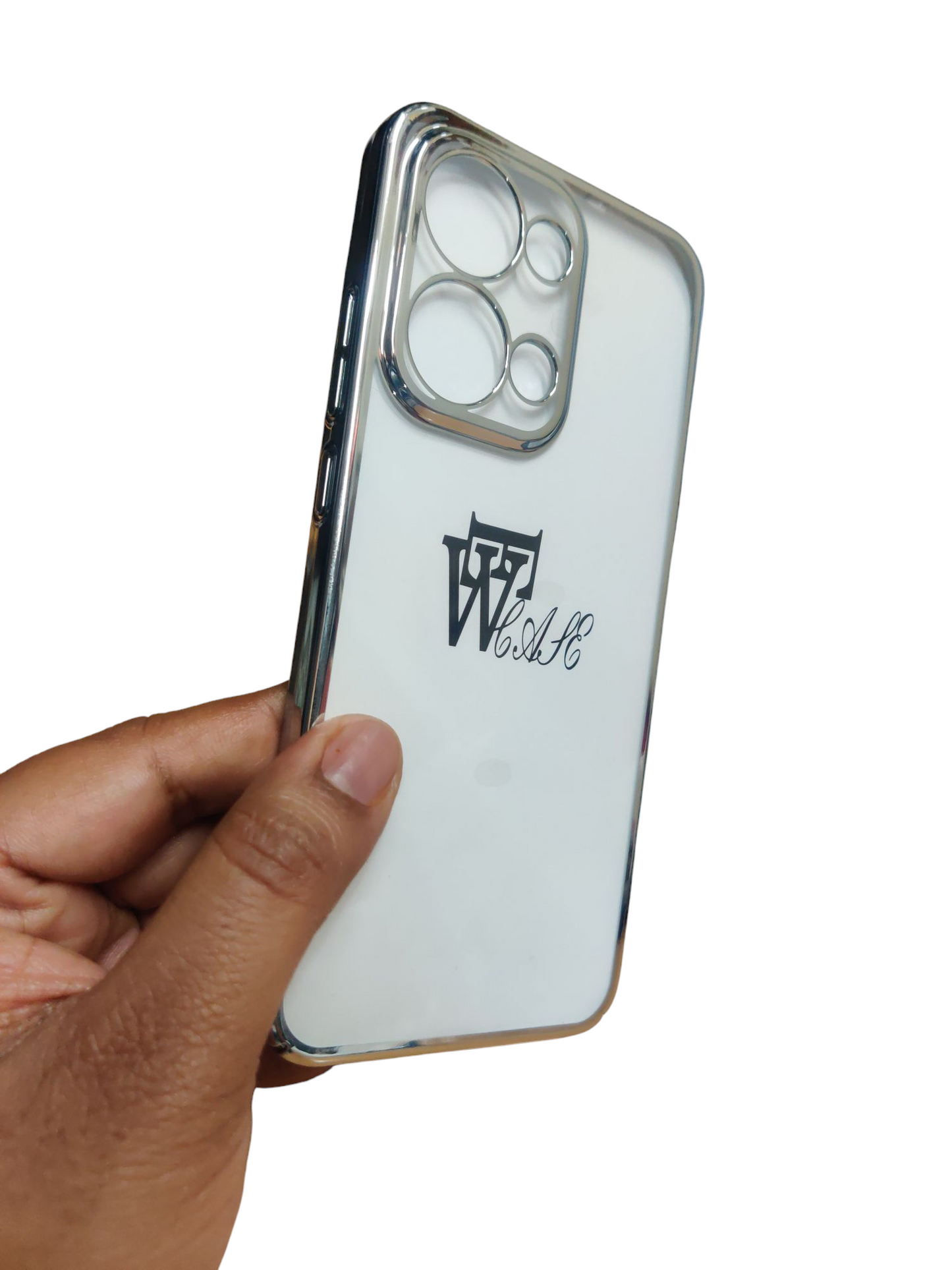 Oppo Reno 13 Premium Quality Hard Plastic Transparent Side Chrome Back Cover Case - Royal Star
