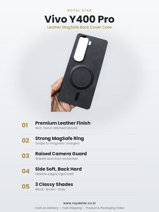 Vivo Y400 Pro Leather MagSafe Case features - Royal Star