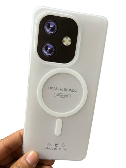 Oppo A5 Pro 5G Premium Quality Magsafe Matte Hard Plastic Back Cover Case