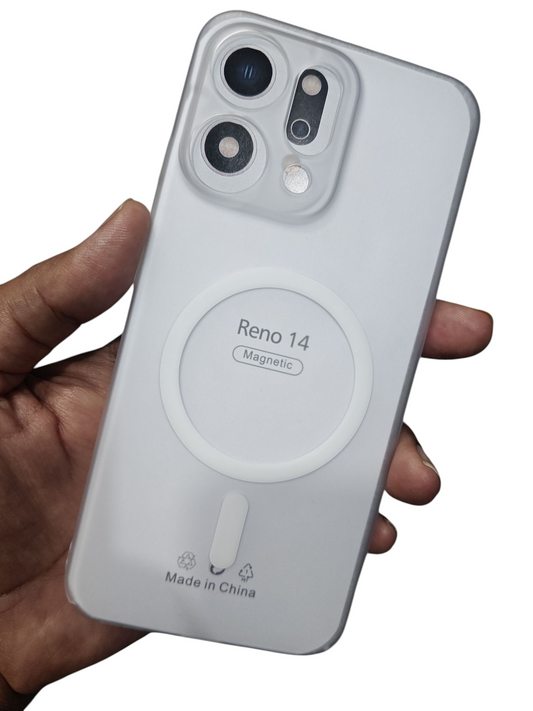 Oppo Reno 14 5G Premium Quality Magsafe Matte Hard Plastic Back Cover Case