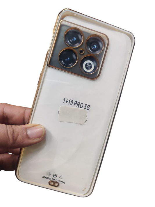 OnePlus 10 Pro Premium Quality Transparent + Side Chrome Soft Silicon Back Cover Case