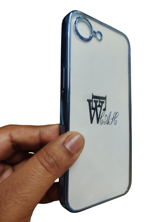 Apple iPhone 16E Premium Quality Hard Plastic Transparent Side Chrome Back Cover Case