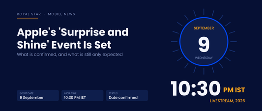 Apple Surprise and Shine event confirmed for Wednesday 9 September 2026, streaming at 10:30 PM IST in India