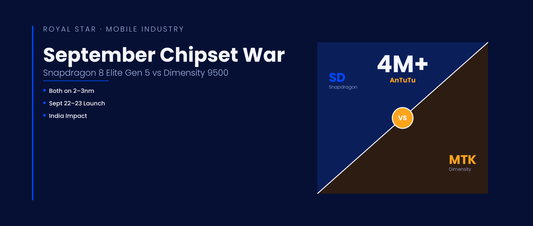 Snapdragon 8 Elite Gen 5 vs Dimensity 9500 September 2026 chipset comparison banner