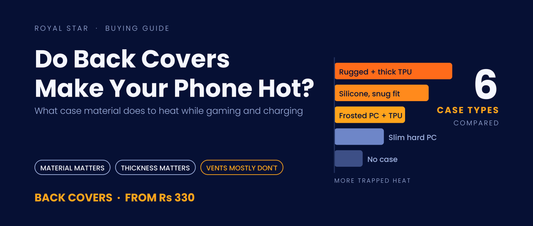 Comparison of back cover types and how much heat each traps, from rugged TPU to slim hard polycarbonate