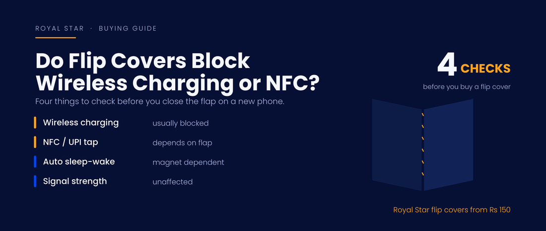 Do flip covers block wireless charging, NFC or signal - four checks before buying a flip cover in India