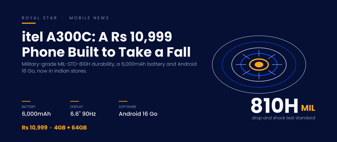 itel A300C India price Rs 10,999 with MIL-STD-810H durability and 6,000mAh battery