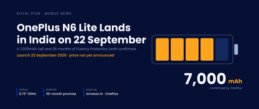 OnePlus N6 Lite India launch set for 22 September 2026 with a confirmed 7,000mAh battery