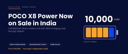 POCO X8 Power now on sale in India with a 10,000mAh silicon-carbon battery and 100W charging, from ₹35,999
