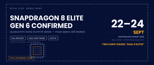 Snapdragon 8 Elite Gen 6 confirmed - Qualcomm Summit 2026 September 22-24, dual chips teased, blueprint style banner