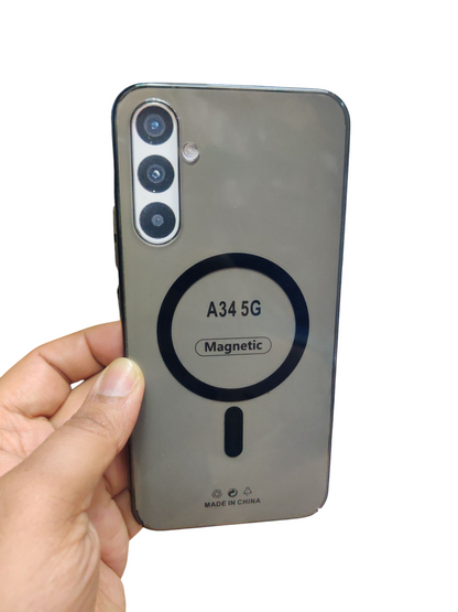 Samsung Galaxy A34 5G Anti Yellow Premium Quality Magsafe Crystal Clear Hard Plastic Back Cover Case