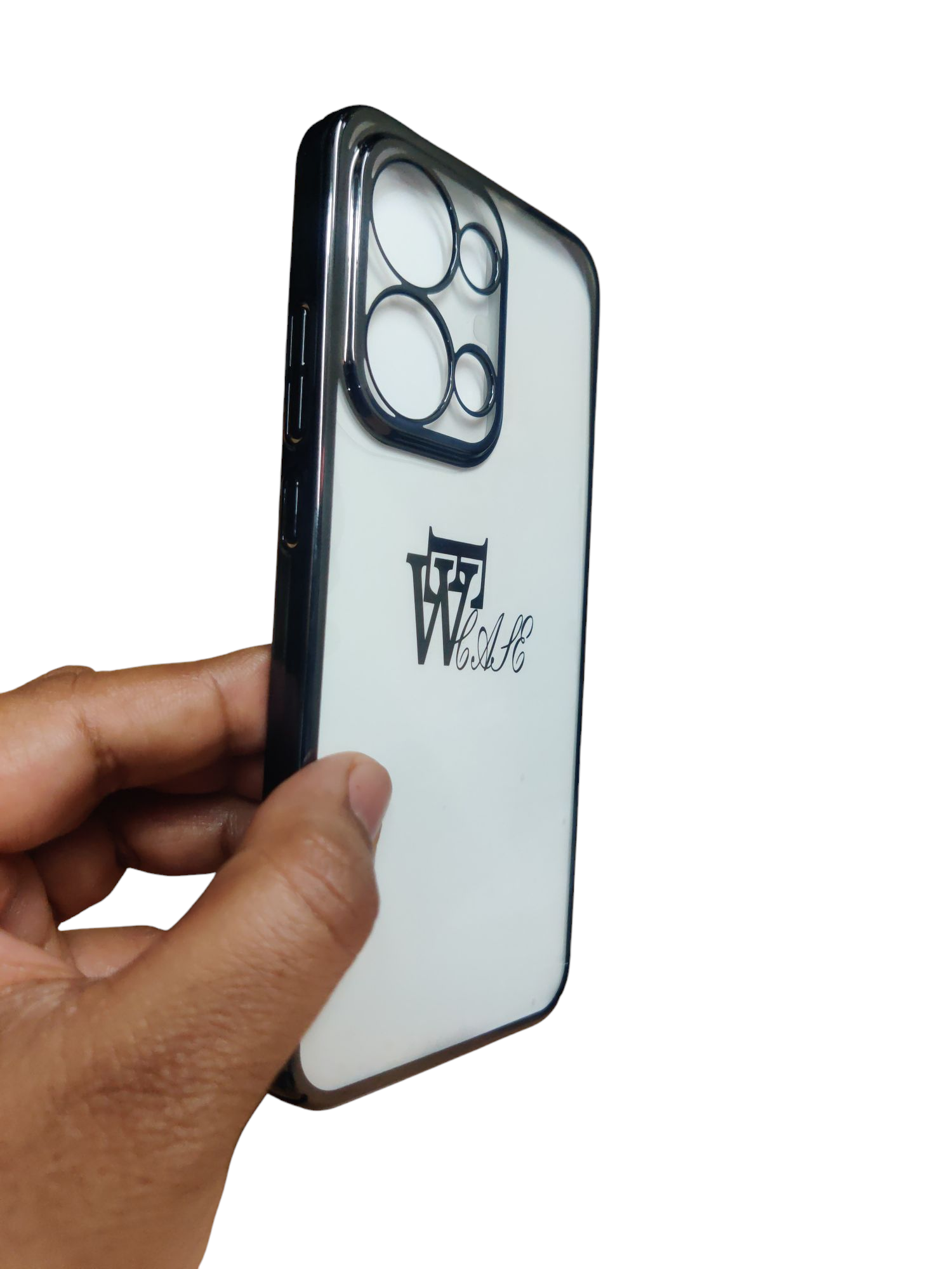 Oppo Reno 13 Premium Quality Hard Plastic Transparent Side Chrome Back Cover Case - Royal Star