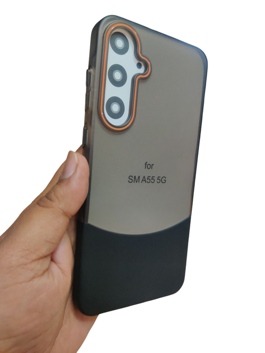Samsung Galaxy A55 5g Premium Quality Two Cut 2 in 1 Matte Hard Plastic Back Cover Case
