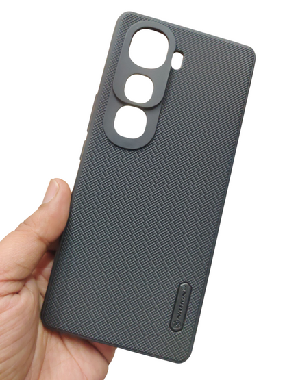 Vivo Y400 Pro 5G Premium Quality Silicon Soft Frosted Dotted Back Cover Case ( Black Color ) - Royal Star