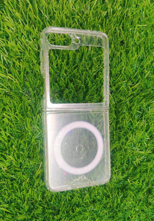 Samsung Galaxy Flip 6 Premium Quality Magsafe Crystal Clear Hard Plastic Back Cover Case