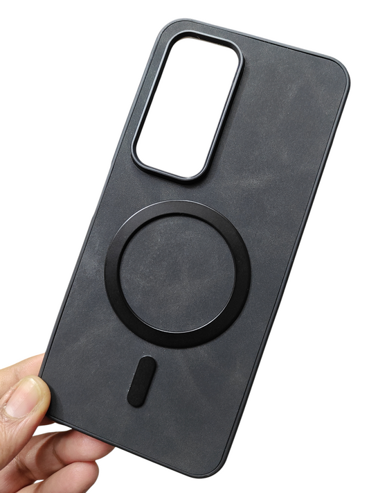 Infinix Hot 60 5G Magsafe Premium Quality Leather ( Side Soft, Back Hard ) Back Cover Case