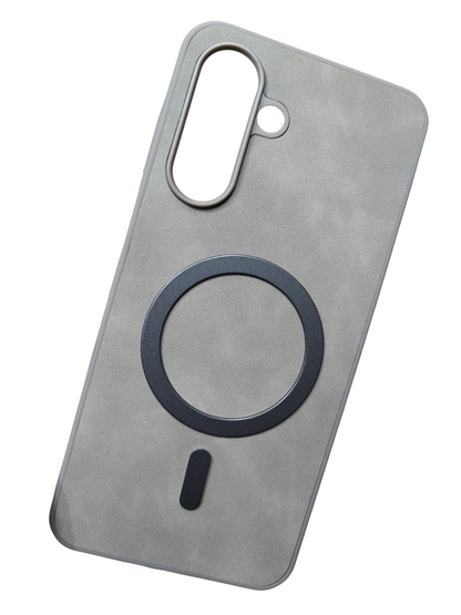 Samsung Galaxy M36 / F36 5G Magsafe Premium Quality Leather ( Side Soft, Back Hard ) Back Cover Case