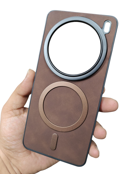 Vivo X200 Pro 5G Magsafe Premium Quality Leather ( Side Soft, Back Hard ) Back Cover Case