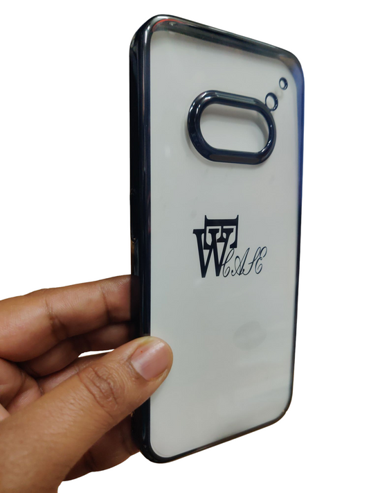 Nothing Phone 2A / Nothing Phone 2A Plus Premium Quality Hard Plastic Transparent Side Chrome Back Cover Case