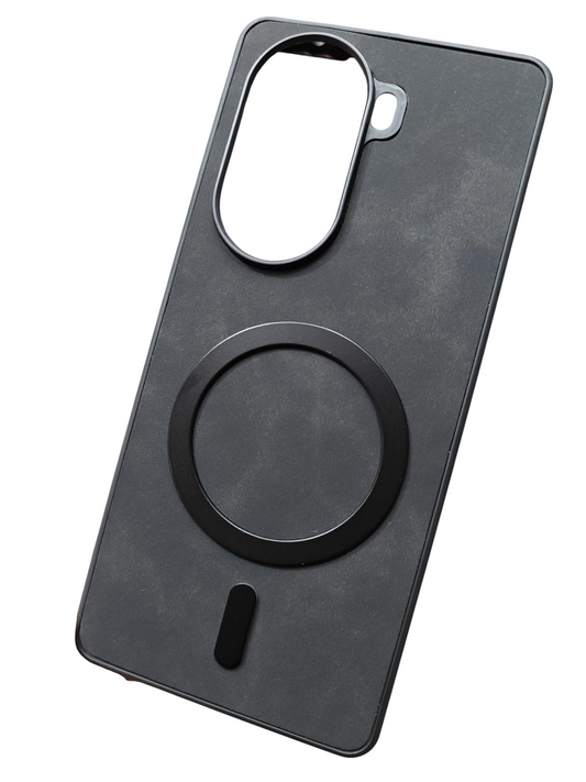 Oppo Reno 11 5G Magsafe Premium Quality Leather ( Side Soft, Back Hard ) Back Cover Case