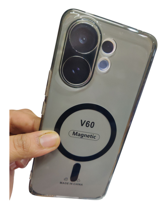 Vivo V60 / V60E / Vivo T4 Pro 5G Premium Quality Magsafe Crystal Clear Hard Plastic Back Cover Case