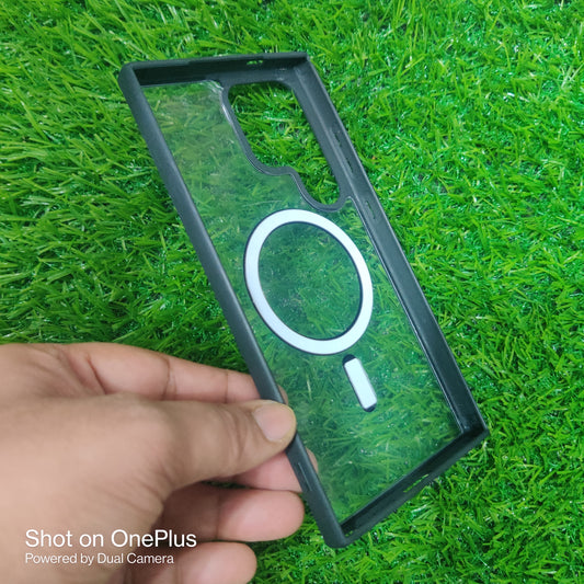 Samsung Galaxy S24 Ultra Premium Quality Magsafe Back Hard Plastic+ Side Soft Back Cover Case