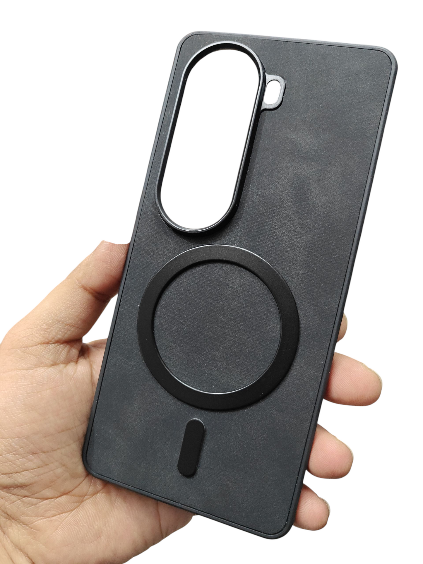 Vivo V40E / iQOO Z9s 5G Magsafe Premium Quality Leather ( Side Soft, Back Hard ) Back Cover Case