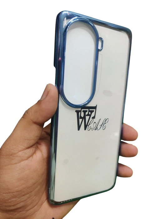 Vivo V40E 5G / iQOO Z9S 5G Premium Quality Hard Plastic Transparent Side Chrome Back Cover Case