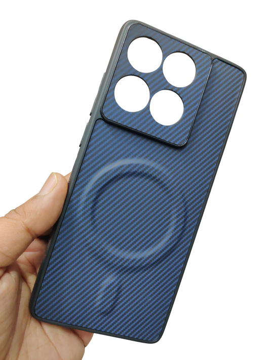 Motorola Moto Edge 60 Fusion Premium Quality Carbon Leather Magsafe Hard Back Cover Case